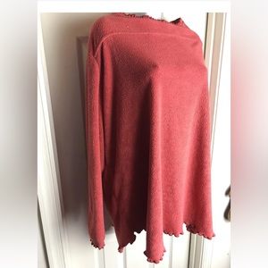 Roaman's Women Sweater Fleece Tunic Coral Boat Neck-PLUS SIZE 3X